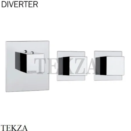 Bossini CUBE Термостат для душа на 2, 3 потока, внешняя часть Z032203.030, хром глянец