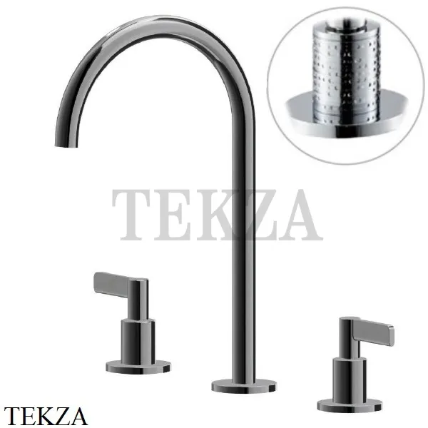 Newform Blink Chic luxury Смеситель для раковины высокий, без гарнитура 71102.58.063, PVD Gun metal