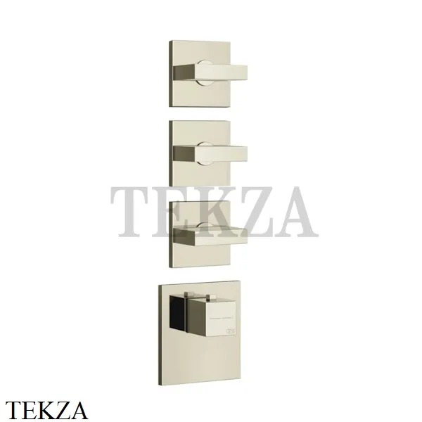 Gessi Rettangolo WELLNESS Термостат 3 выхода, внешняя часть 43216-720, Nickel PVD