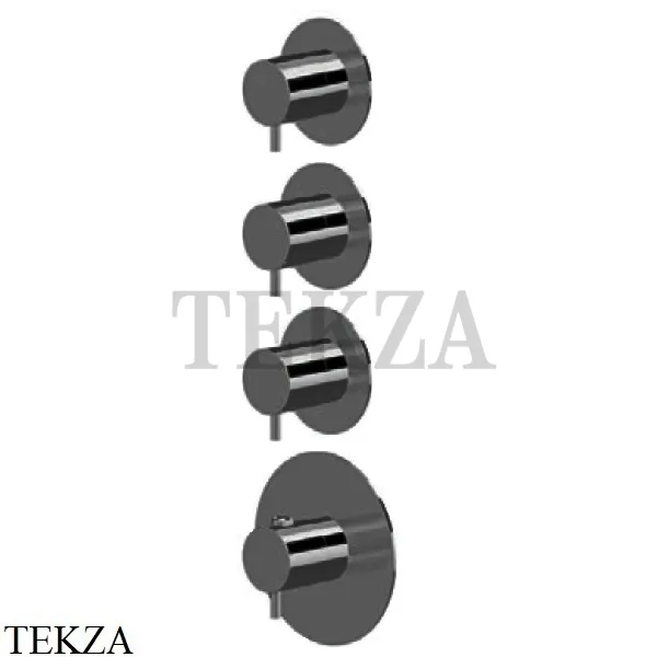 Newform XT Термостат для душа на 3 потока, внешняя часть, 67600E.M0.077, Carbon satin