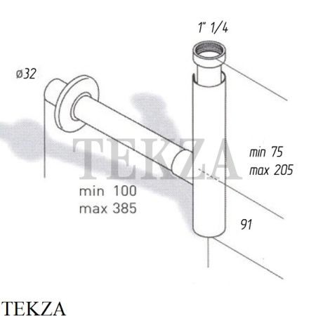 Migliore Totem Сифон бутылочный для раковины декоративным кожухом 17932, хром