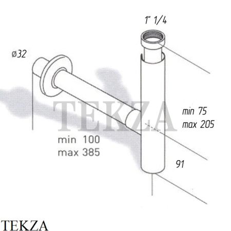 Migliore Totem Сифон бутылочный для раковины декоративным кожухом 17932, хром глянец