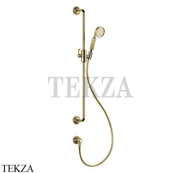 Gessi VENTI20 Штанга в комплекте с душевой лейкой, шланг, вывод 65142-246, Gold PVD