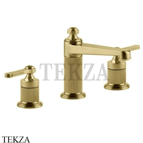 Gessi VENTI20 Смеситель для раковины на 3 отв. средний, без донного клапана 65014-716, Gold Br. PVD