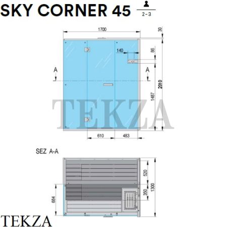 Effegibi SKY CORNER 45 Сауна домашняя финская или BIO SA55400022