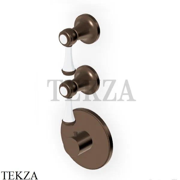 Zucchetti Agora Classic Термостат для душа, 2 выхода, внешняя часть ZAM660.P21, brushed chocolate PVD
