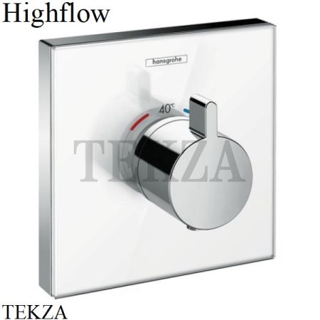 Hansgrohe ShowerSelect Highflow Термостат, стекло, внешняя часть 15734400, хром-белый