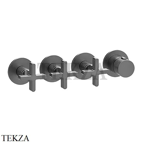 Gessi INCISO SHOWER Термостатический смеситель, 3 потока, внешняя часть 58436-706, Black Metal