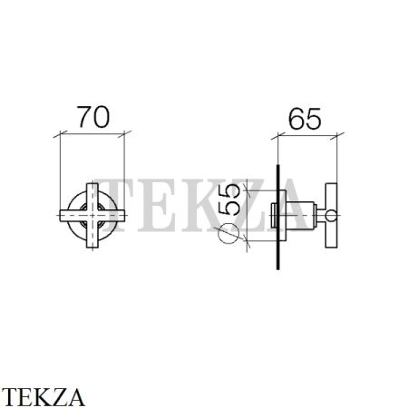 Dornbracht TARA Вентиль для скрытого монтажа 3/4, внешняя часть 36608892-99, Dark Platinum matt