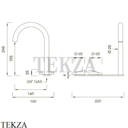 CEA ZIQQ Смеситель для раковины, без донного клапана, ZIQ10