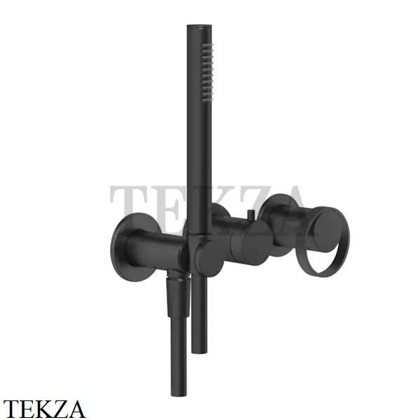 Gessi ANELLO Смеситель для душа на 2 потока, с гарнитуром, внешняя часть 63345-299, Black XL