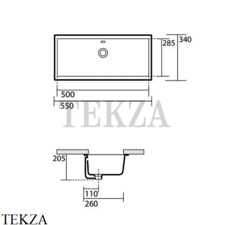 Kerasan Slim Раковина встраиваемая снизу 50, 022901 белый глянец