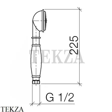 Dornbracht Madison Ручной душ с ручкой из фарфора 28002970-00, хром глянец