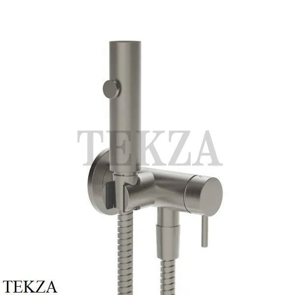 Gessi Гигиенический душ со смесителем, выводом воды и держателем 45131-149, Finox Br. Nickel