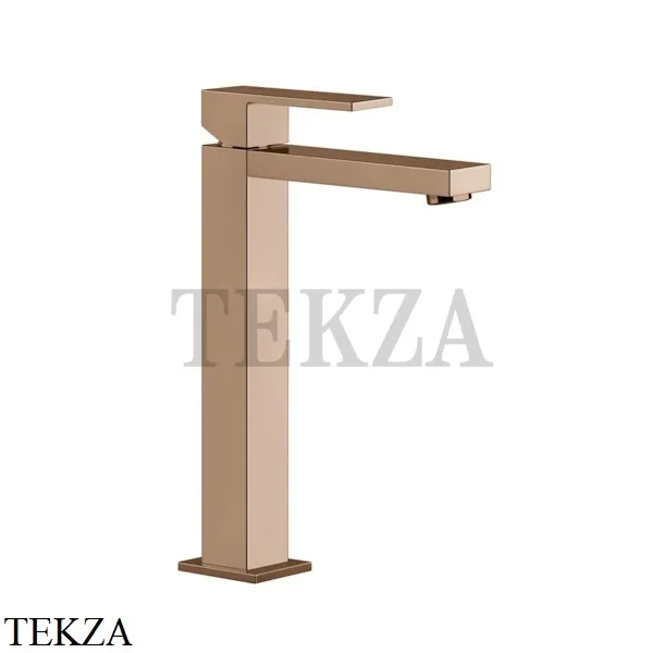 Gessi Rettangolo Смеситель для раковины высокий, без сливного гарнитура 11922-030, Copper глянец