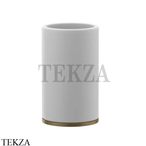 Gessi INCISO accessories Стакан настольный, композит белый 58531-713, Antique Brass