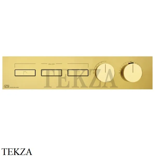 Gessi HI-FI Термостатический смеситель на 3 потока, внешняя часть 63014-246, Gold PVD