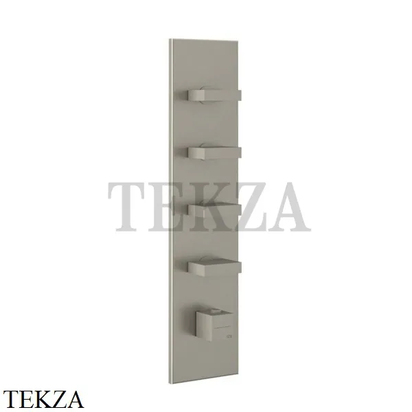 Gessi Rettangolo Wellness Термостат 4 выхода, внешняя часть 43028-149, Finox Brushed Nickel