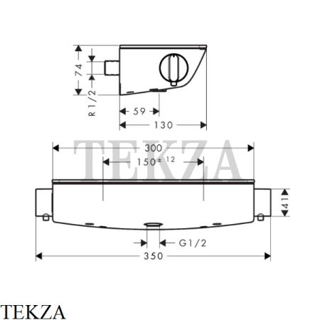 Hansgrohe Ecostat Select Термостат для душа ВМ - Renovation 13111400, белый/хром