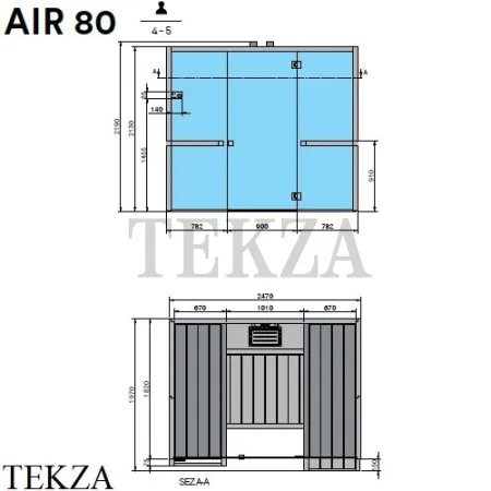 Effegibi AIR 80 Сауна домашняя финская или BIO осина натуральная SA90800001