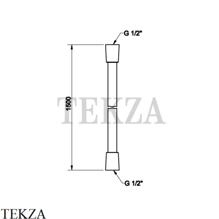 Gessi Шланг душевой сromalux 150 см, с оболочкой ПВХ 01637-031, хром глянец