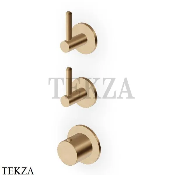 Zucchetti Isy22 Термостат для душа, 2 потока, внушняя часть ZIS3802.P31, brushed british gold PVD