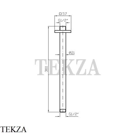 Zucchetti Aguablu Кронштейн потолочный 300 для верхнего душа Z93042.C3, brushed nickel