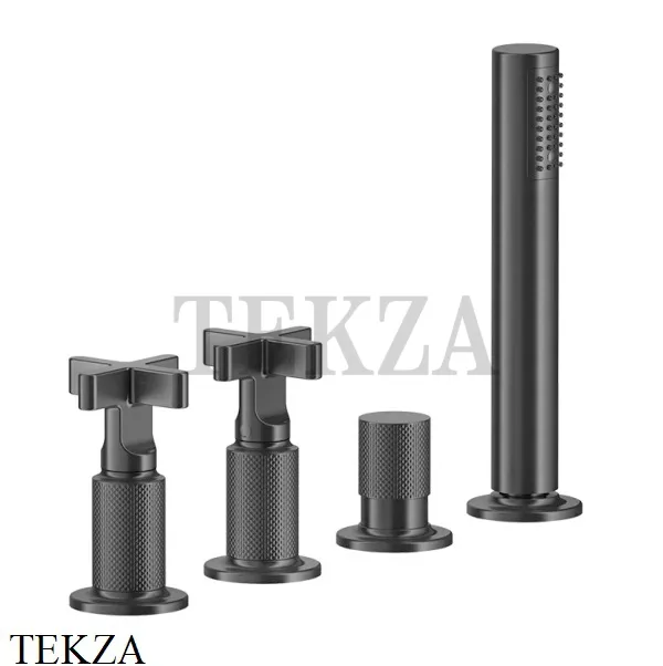 Gessi INCISO+ Смеситель для ванны без излива 58143-707, Black Metal Brushed