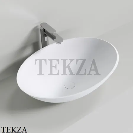 NT Bathroom NT401 Milano Раковина накладная, без перелива из литого камня Solid Surface, белый матовый