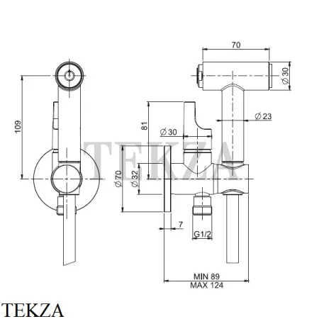 FIMA Carlo Frattini Гигиенический душ, смеситель, шланг 120 см F2320/4ZS, Brushed Amber Bronze