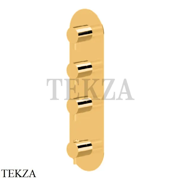 Newform XT Термостат для душа на 3 потока, внешняя часть, 67603E.61.020, PVD Glossy gold