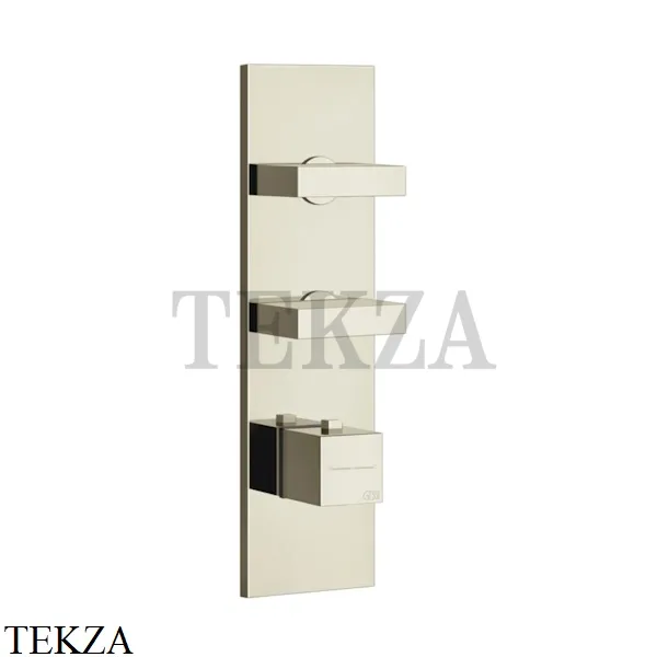 Gessi Rettangolo Wellness Термостат 2 выхода, внешняя часть 43024-720, Nickel PVD