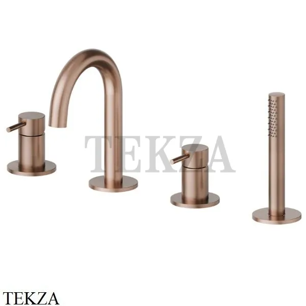 Newform X-Steel 316 Смеситель на борт ванны с гарнитуром 69682XC.59.067, PVD Brushed copper bronze