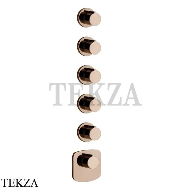 Gessi Ingranaggio-Anello Термостат для душа, 5 потоков, внешняя часть 43240-030, Copper глянец