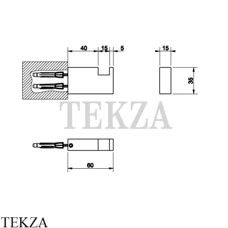 Gessi Rettangolo Крючок для халата и полотенец 20921-708, Copper Brushed