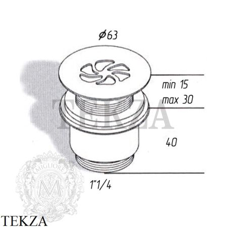 Migliore DAISY Незапираемый решетчатый донный клапан 17950, хром