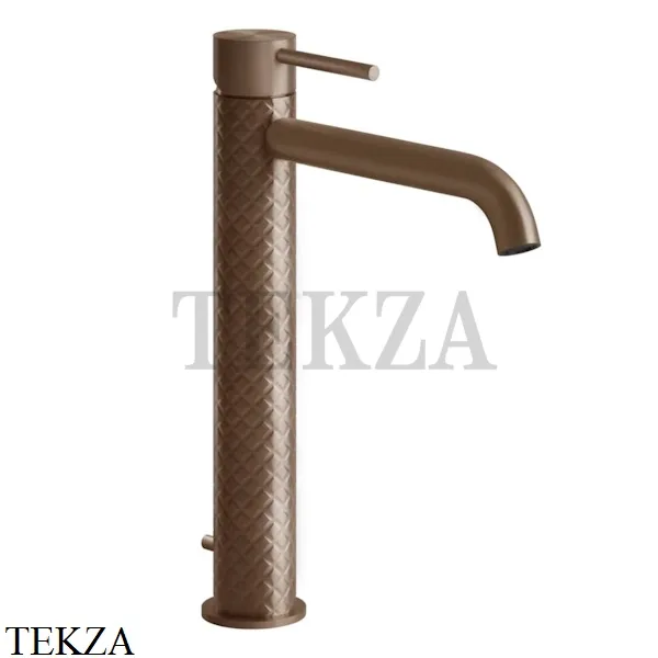 Gessi 316 INTRECCIO Смеситель для раковины, длинный излив с донным клапаном 54103-708, Copper Brushed