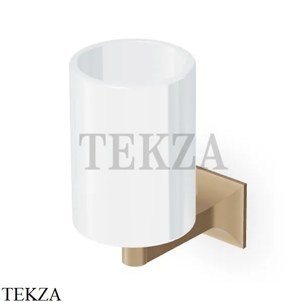 Zucchetti Bellagio Стакан настенный, керамика белая ZAC513.P31, brushed british gold PVD