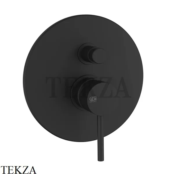 Gessi Emporio Via Tortona Смеситель для душа на 2 потока, внешняя часть 18779-299, Black XL