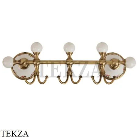Migliore Provance Планка с тремя крючками, керамика с декором 17665, хром глянец