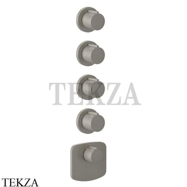 Gessi Ingranaggio-Anello Термостат для душа, 4 потока, внешняя часть 43238-149, Finox Brushed Nickel