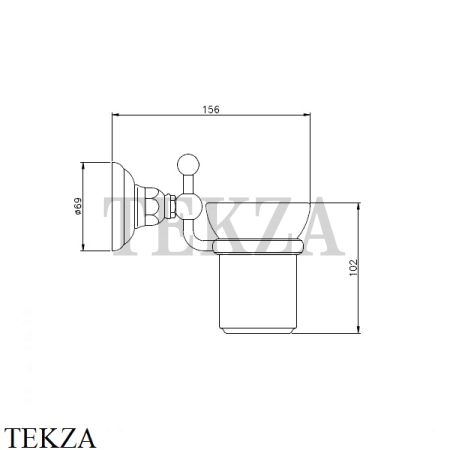 Nicolazzi CLASSICI Стакан настенный, керамика белая 1488OS, Brushed brass