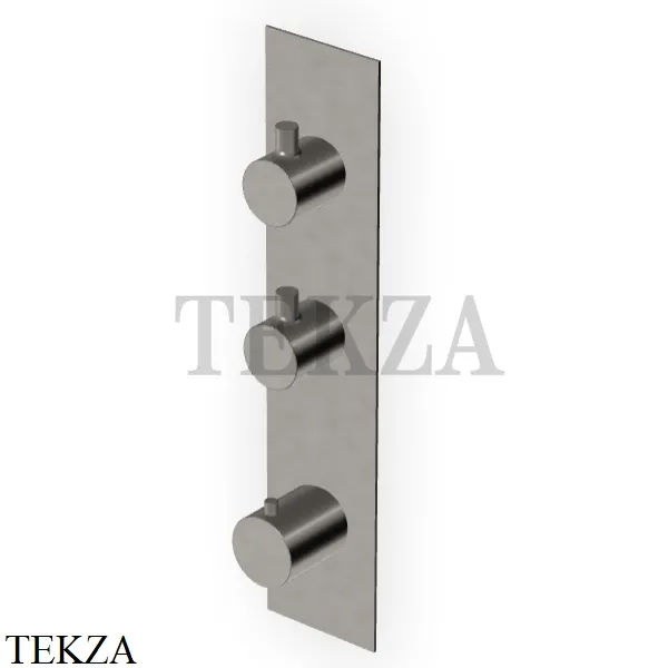 Zucchetti Pan Термостат для душа, 2 выхода, внешняя часть ZT28660.C51, brushed metal black