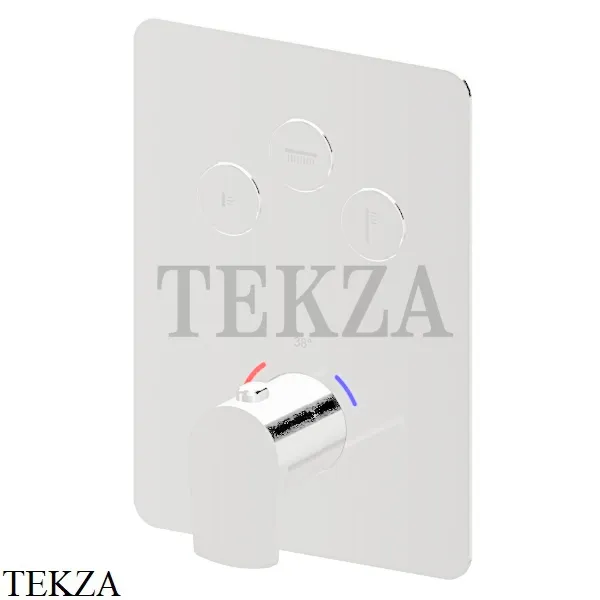 Newform HAKA Термостат для душа, 3 потока, Select, внешняя часть 70437E.01.014, белый матовый