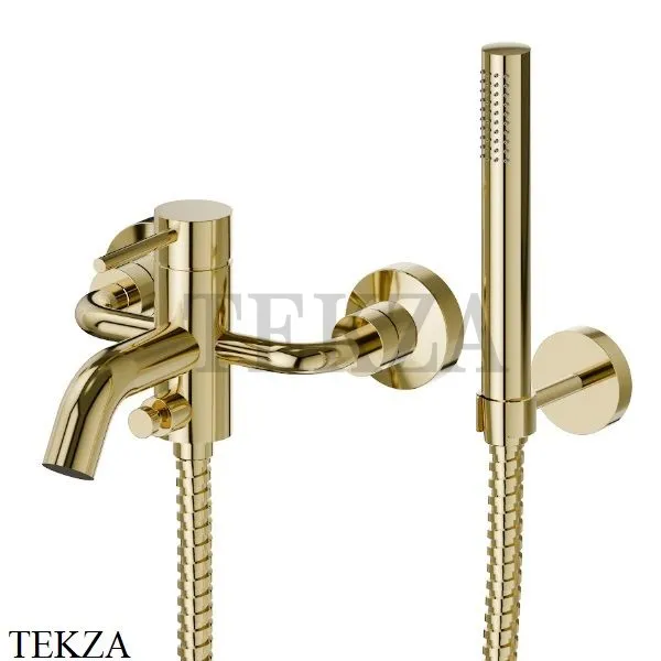 Newform XT Смеситель для ванны с изливом, с гарнитуром, 4240C.61.020, PVD Glossy gold