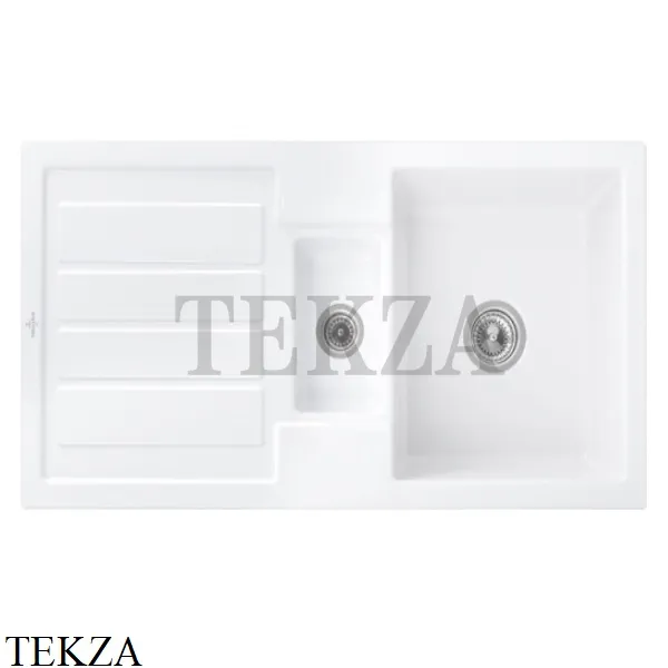 Villeroy & Boch FLAVIA 60 Кухонная мойка, накладная, слив с эксцентриком 330401R1, белый глянец, ceramicplus