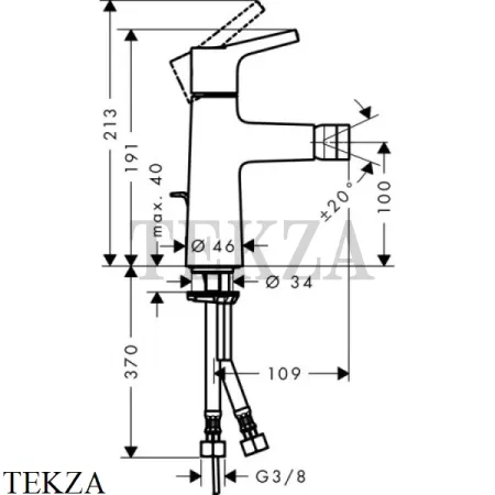 Hansgrohe Talis S Смеситель для биде, с донным клапаном 72200000, хром глянец