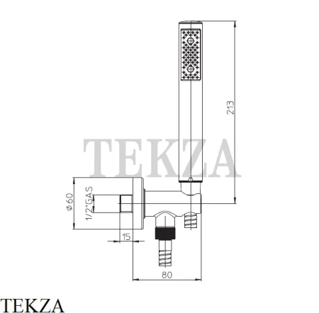 Bossini ZEN Душевой комплект: лейка, держатель с выходом C12002.073, черный матовый