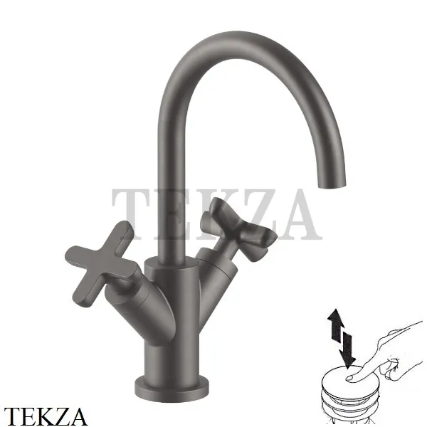 Fantini Icona Classic Смеситель для раковины, с донным клапаном 53P5R056F, Matt Gun Metal PVD