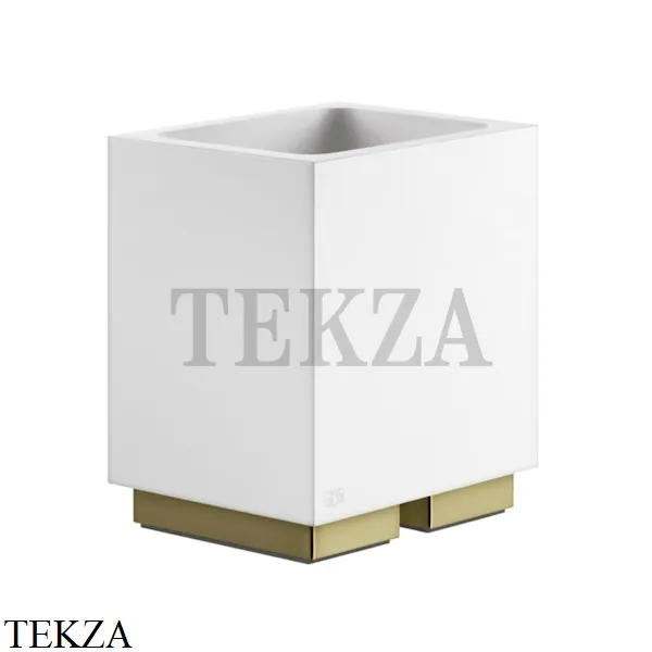 Gessi Rettangolo Стакан настольный, композит белый 20831-710, Brass PVD